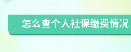 怎么查个人社保缴费情况