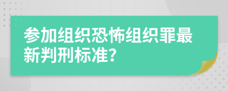 参加组织恐怖组织罪最新判刑标准？