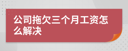 公司拖欠三个月工资怎么解决