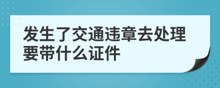 发生了交通违章去处理要带什么证件