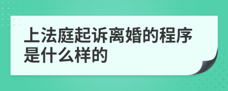 上法庭起诉离婚的程序是什么样的