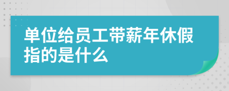 单位给员工带薪年休假指的是什么