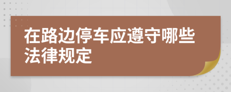 在路边停车应遵守哪些法律规定