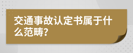 交通事故认定书属于什么范畴？