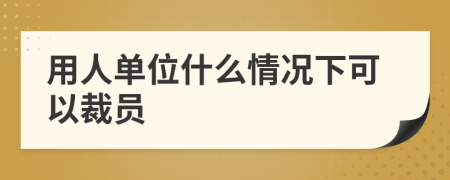 用人单位什么情况下可以裁员