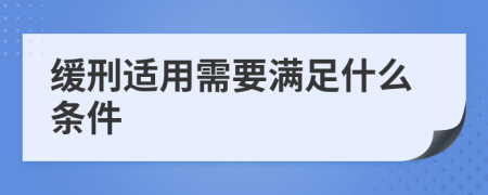 缓刑适用需要满足什么条件