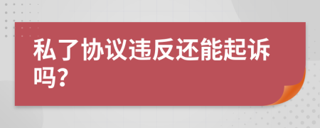 私了协议违反还能起诉吗？