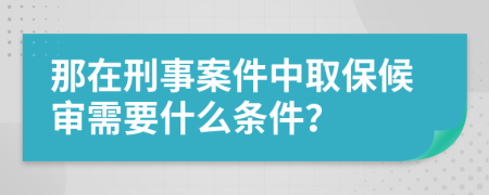 那在刑事案件中取保候审需要什么条件？