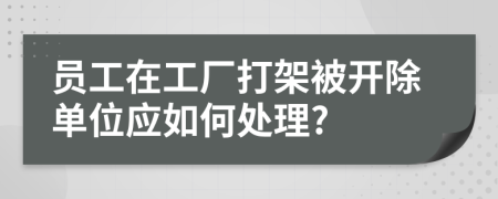 员工在工厂打架被开除单位应如何处理?