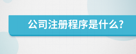 公司注册程序是什么?