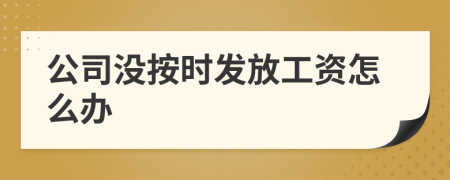 公司没按时发放工资怎么办