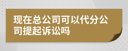 现在总公司可以代分公司提起诉讼吗