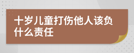 十岁儿童打伤他人该负什么责任