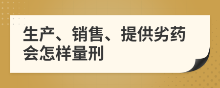 生产、销售、提供劣药会怎样量刑