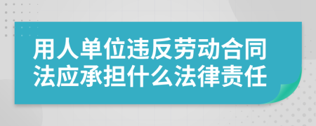 用人单位违反劳动合同法应承担什么法律责任