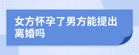 女方怀孕了男方能提出离婚吗
