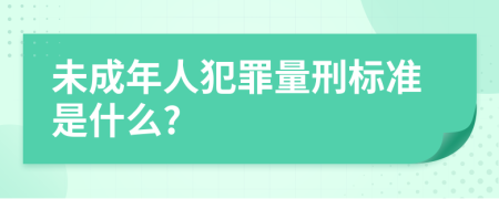 未成年人犯罪量刑标准是什么?