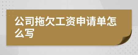 公司拖欠工资申请单怎么写