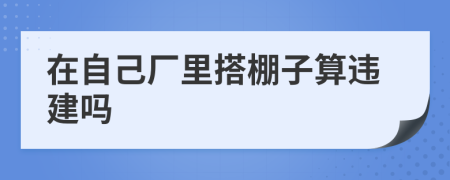 在自己厂里搭棚子算违建吗