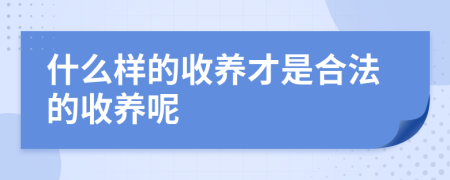 什么样的收养才是合法的收养呢