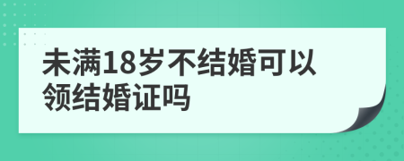 未满18岁不结婚可以领结婚证吗