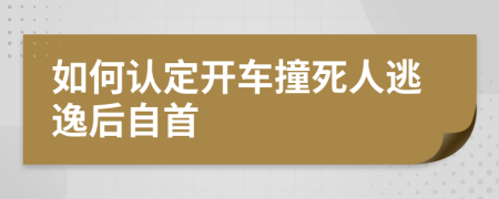 如何认定开车撞死人逃逸后自首