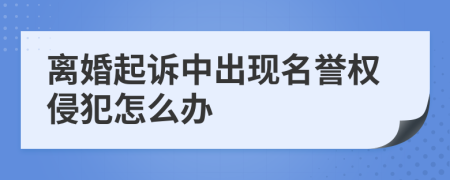 离婚起诉中出现名誉权侵犯怎么办