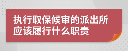 执行取保候审的派出所应该履行什么职责