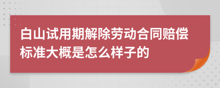 白山试用期解除劳动合同赔偿标准大概是怎么样子的