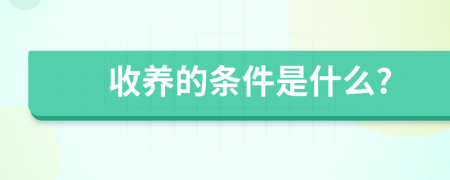 收养的条件是什么?