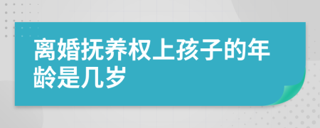 离婚抚养权上孩子的年龄是几岁