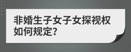非婚生子女子女探视权如何规定？