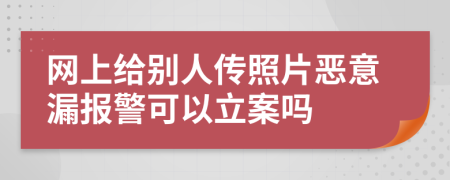 网上给别人传照片恶意漏报警可以立案吗