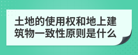 土地的使用权和地上建筑物一致性原则是什么