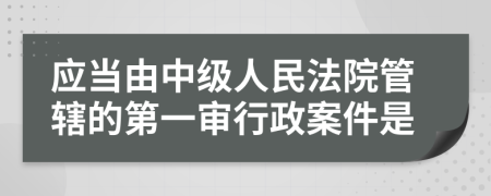 应当由中级人民法院管辖的第一审行政案件是