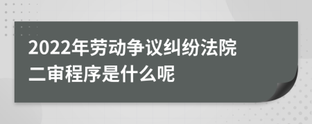 2022年劳动争议纠纷法院二审程序是什么呢