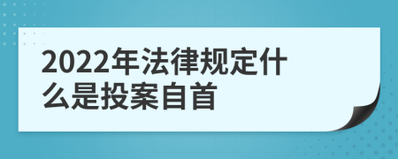 2022年法律规定什么是投案自首