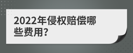 2022年侵权赔偿哪些费用？