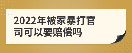 2022年被家暴打官司可以要赔偿吗