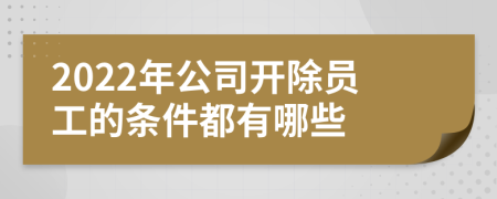 2022年公司开除员工的条件都有哪些