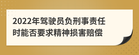 2022年驾驶员负刑事责任时能否要求精神损害赔偿