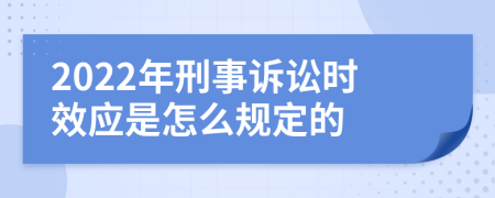 2022年刑事诉讼时效应是怎么规定的