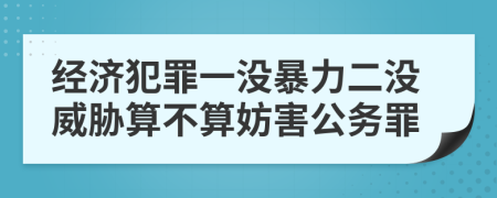 经济犯罪一没暴力二没威胁算不算妨害公务罪