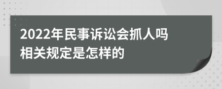 2022年民事诉讼会抓人吗相关规定是怎样的