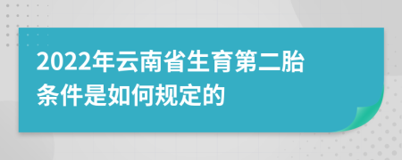 2022年云南省生育第二胎条件是如何规定的