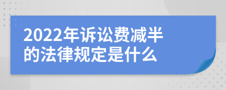 2022年诉讼费减半的法律规定是什么