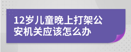 12岁儿童晚上打架公安机关应该怎么办