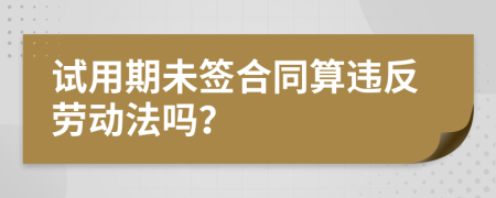 试用期未签合同算违反劳动法吗？