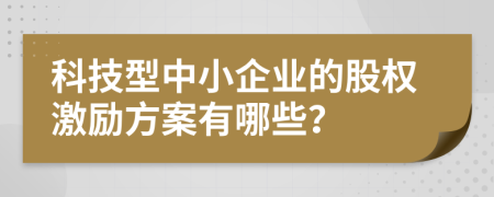 科技型中小企业的股权激励方案有哪些？