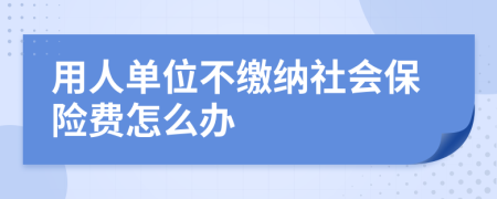用人单位不缴纳社会保险费怎么办